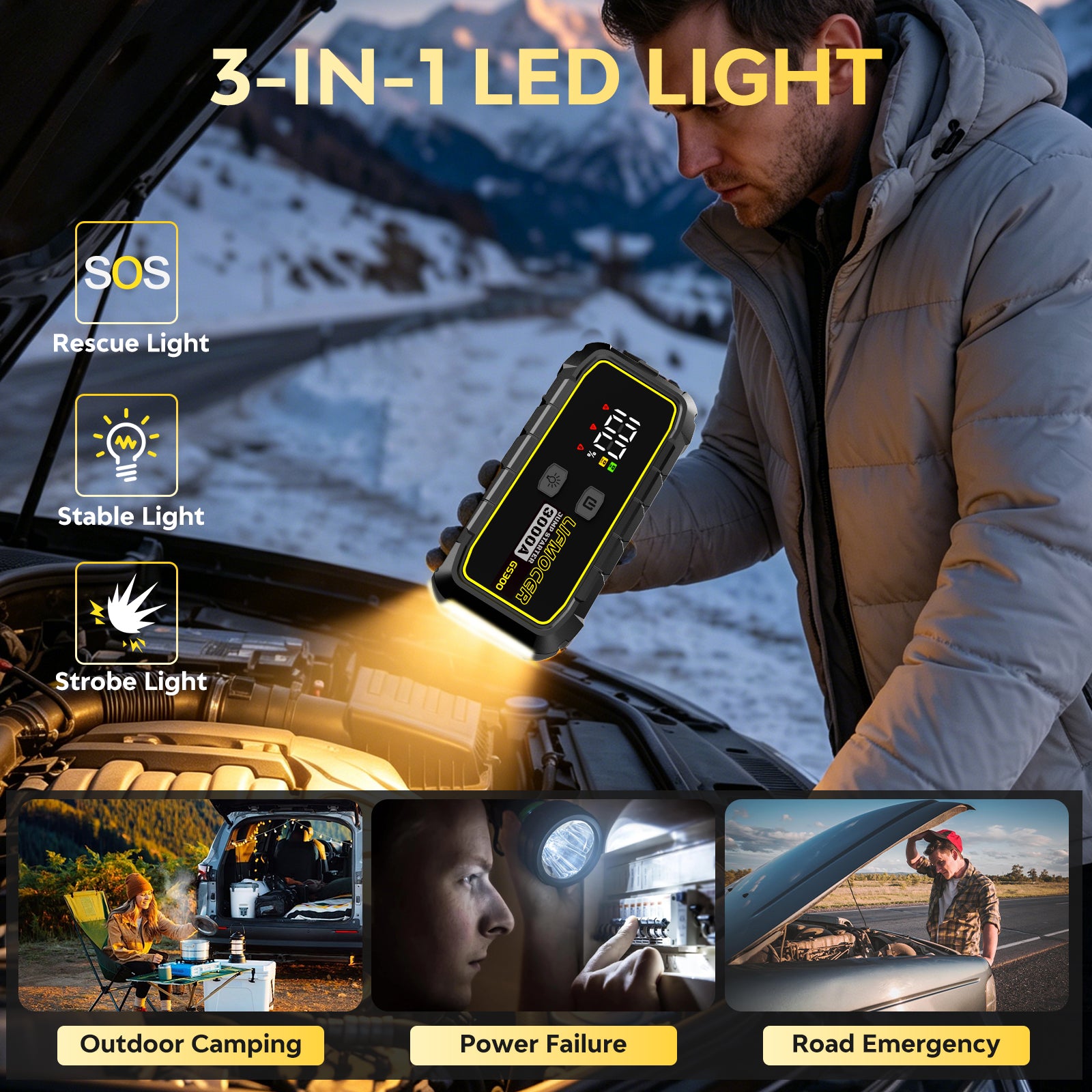 3 in 1 led light jump starter