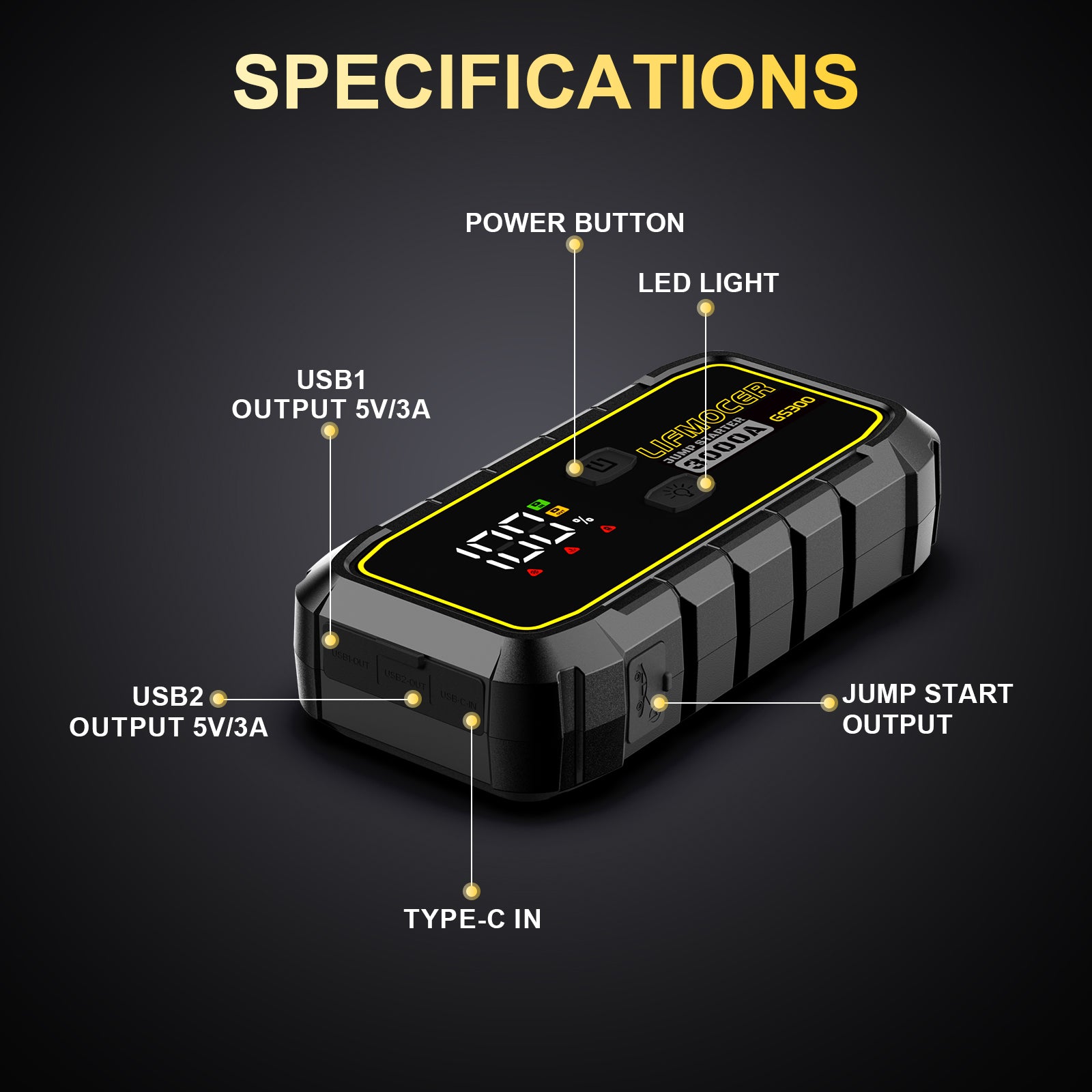 Lifmocer jump starter specifications