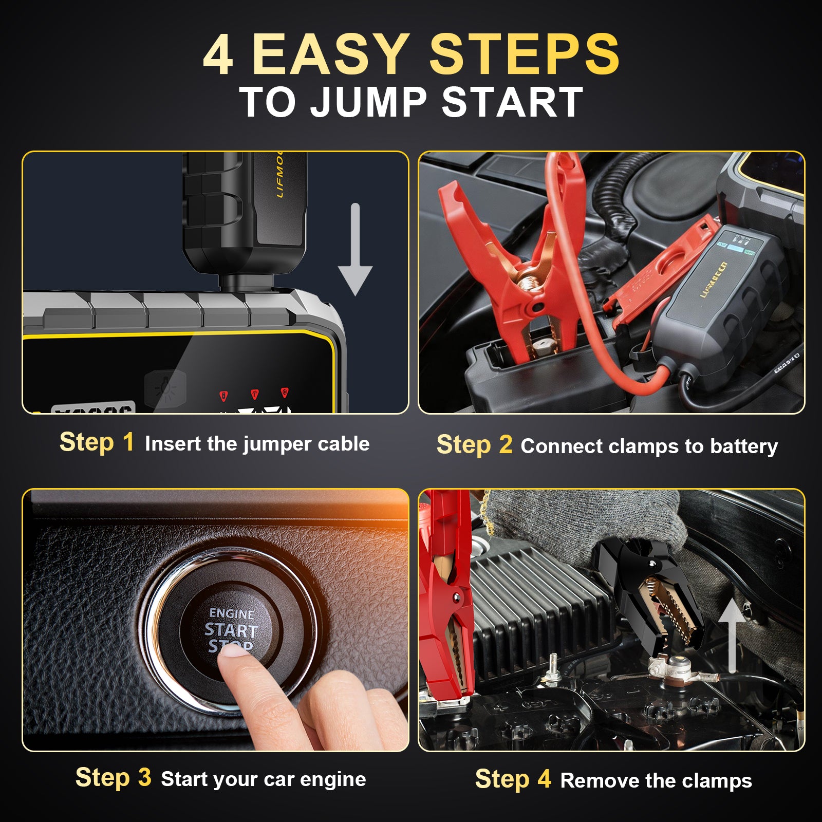 Step by step to jump start car