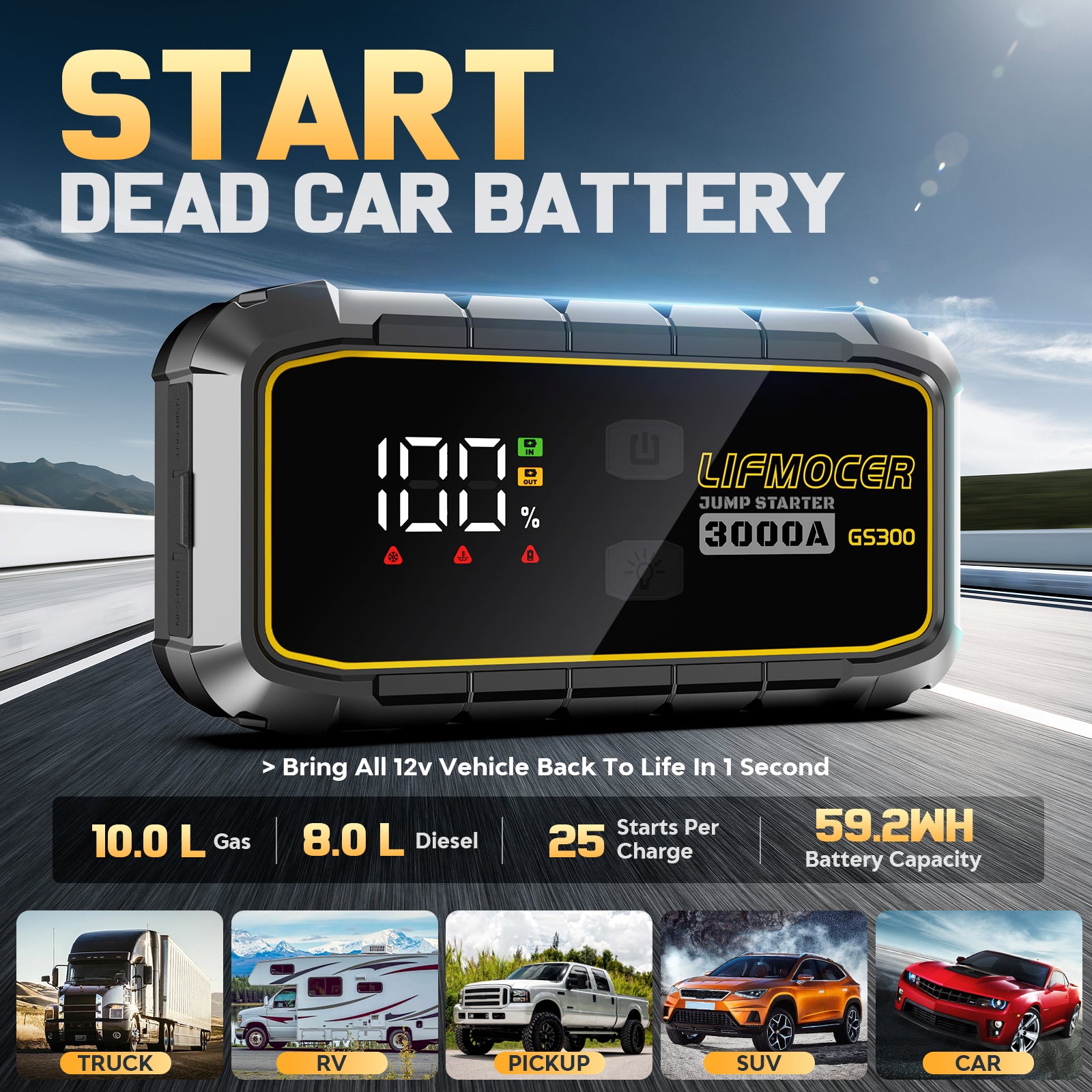 LIFMOCER car jump starter
